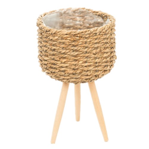 Rattan Planter with Wooden Support - SS-CW-27