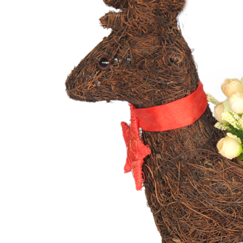 Rattan Christmas reindeer planter- -AP13