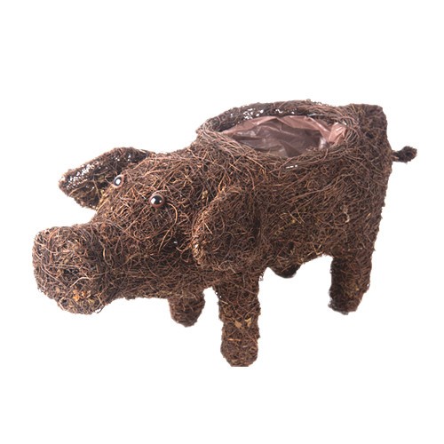 Rattan pig for garden decoration - -AP10