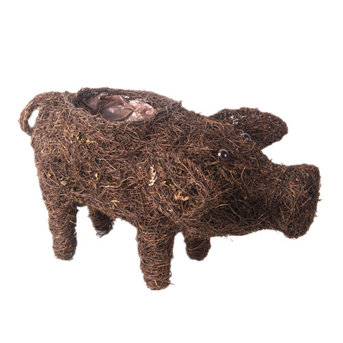 Rattan pig for garden decoration - -AP10