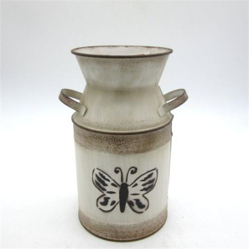 Butterfly metal flower pot with handle - 16SF661