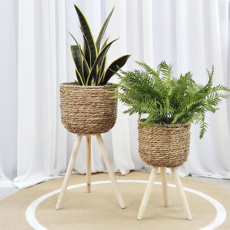 Grass Planter with Wooden Support - SM-049